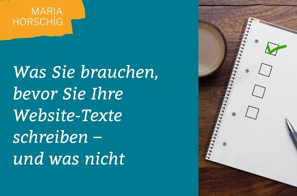 Was Sie brauchen, bevor Sie Ihre Website-Texte schreiben – und was nicht